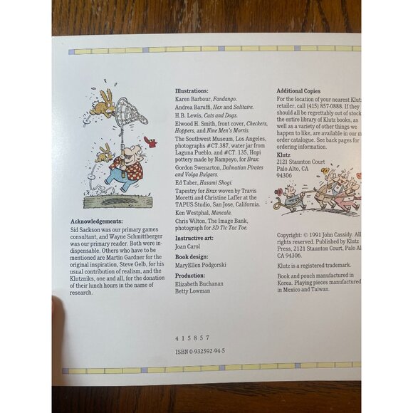 The Book Of Classic Board Games By Klutz Press Includes 15 Games & Accessories - Picture 3 of 6